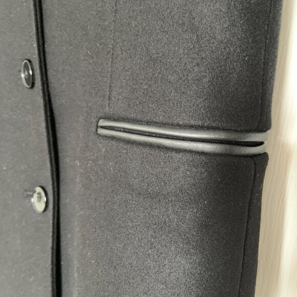 Women's The Kooples Black Wool Cashmere Blend Structured Coat Size 36 - Picture 11 of 16